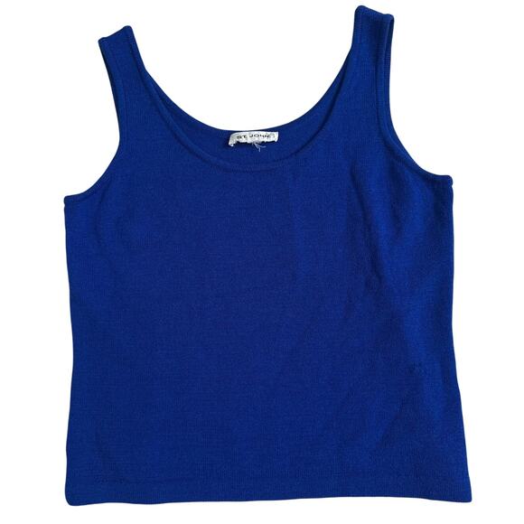 St. John Tops - St. John M/L Royal Blue Sleeveless Knit Sweater Shell Tank Top Scoop Neck